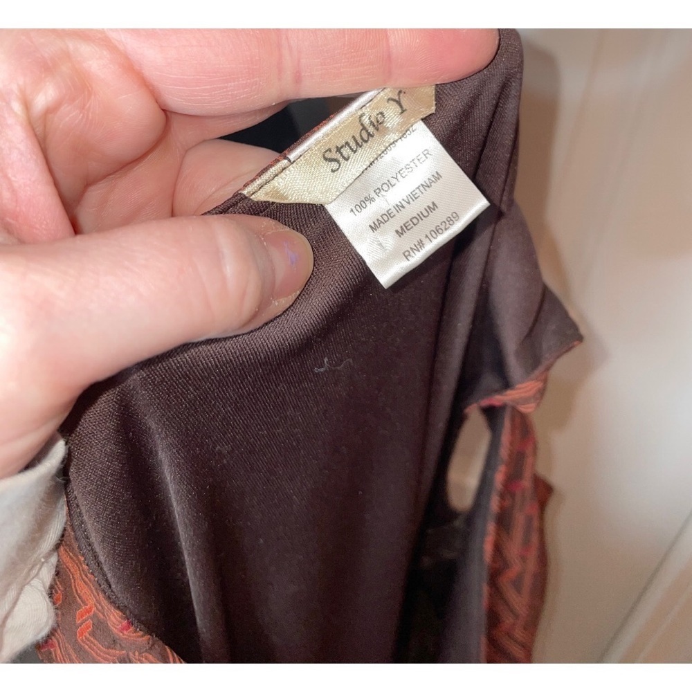Studio Y Rust & Brown Sleeveless Top- Medium - Picture 5 of 5